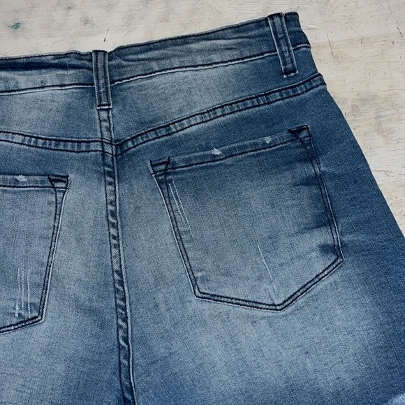 Kancan Jean Shorts stretch high rise distressed frayed style KC11213L | sz 7/27 - Picture 6 of 7